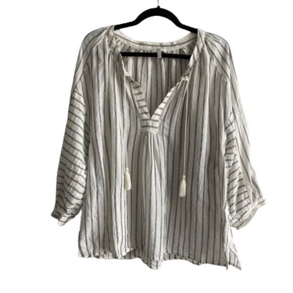 JOIE | striped peasant blouse with tassels - Picture 4 of 8